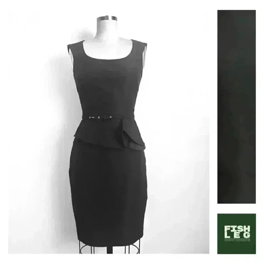 Oscar De La Renta | Sleeveless Cocktail Dress - Sz 8/Black (Detachable Belt)